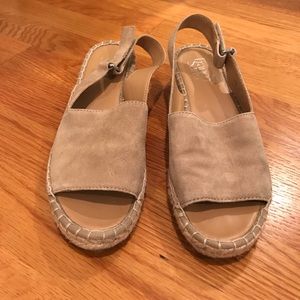 Franco Sarto Nude Suede Espadrilles