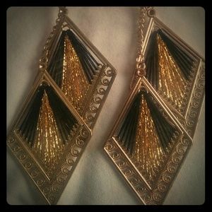 Golden dangling earrings