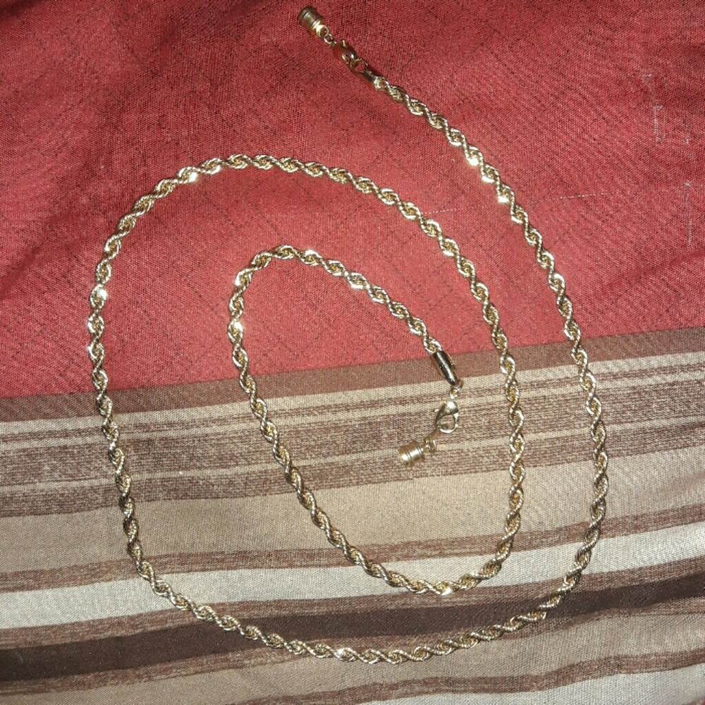 24 inch 14kt gold rope necklace