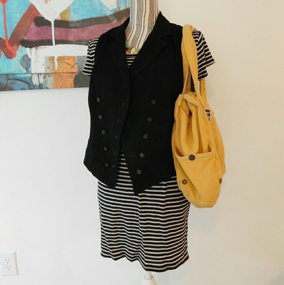 Black and white striped ribbed t-shirt dress