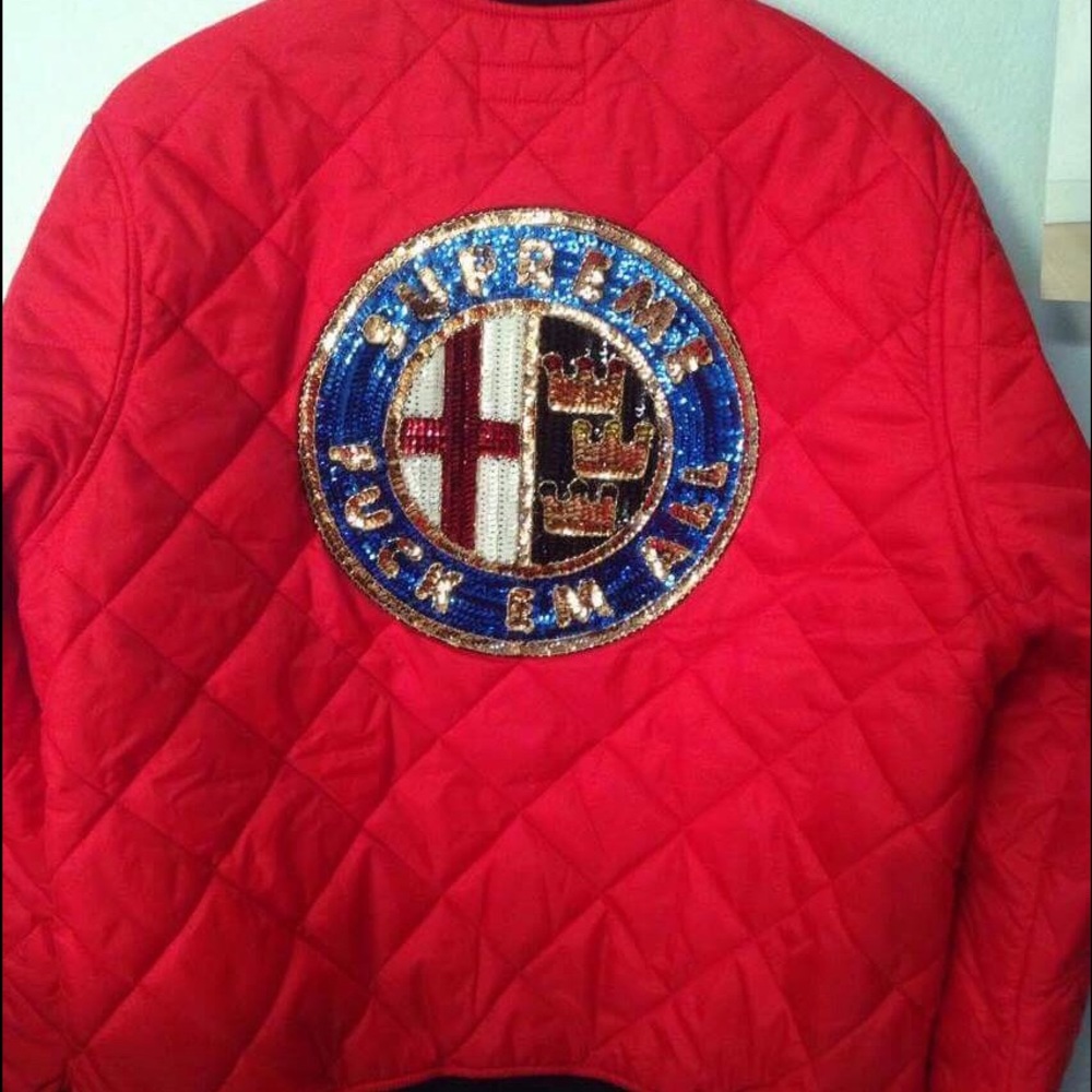 Supreme sequin patch bomber jacket