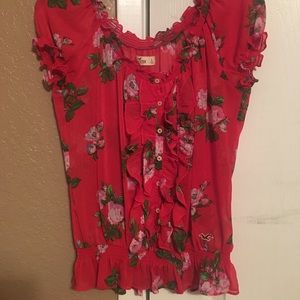 Hollister Ruffle Flower Top