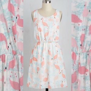 Flamingo Print Dress