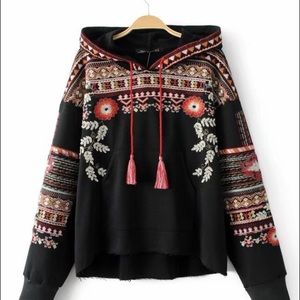Embroidered hippie sweatshirt
