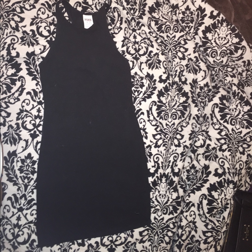 PINK mini black dress