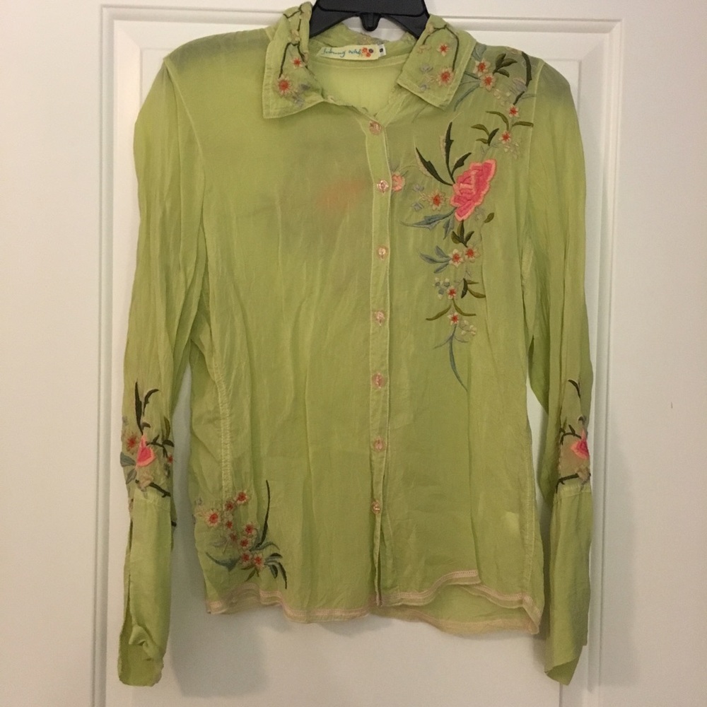 Unique light green shirt