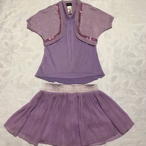 Holiday Editions Girls Purple Skirt Set