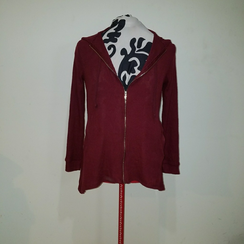Light thermal type zip hoodie