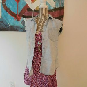 Vintage Sleeveless denim shirt