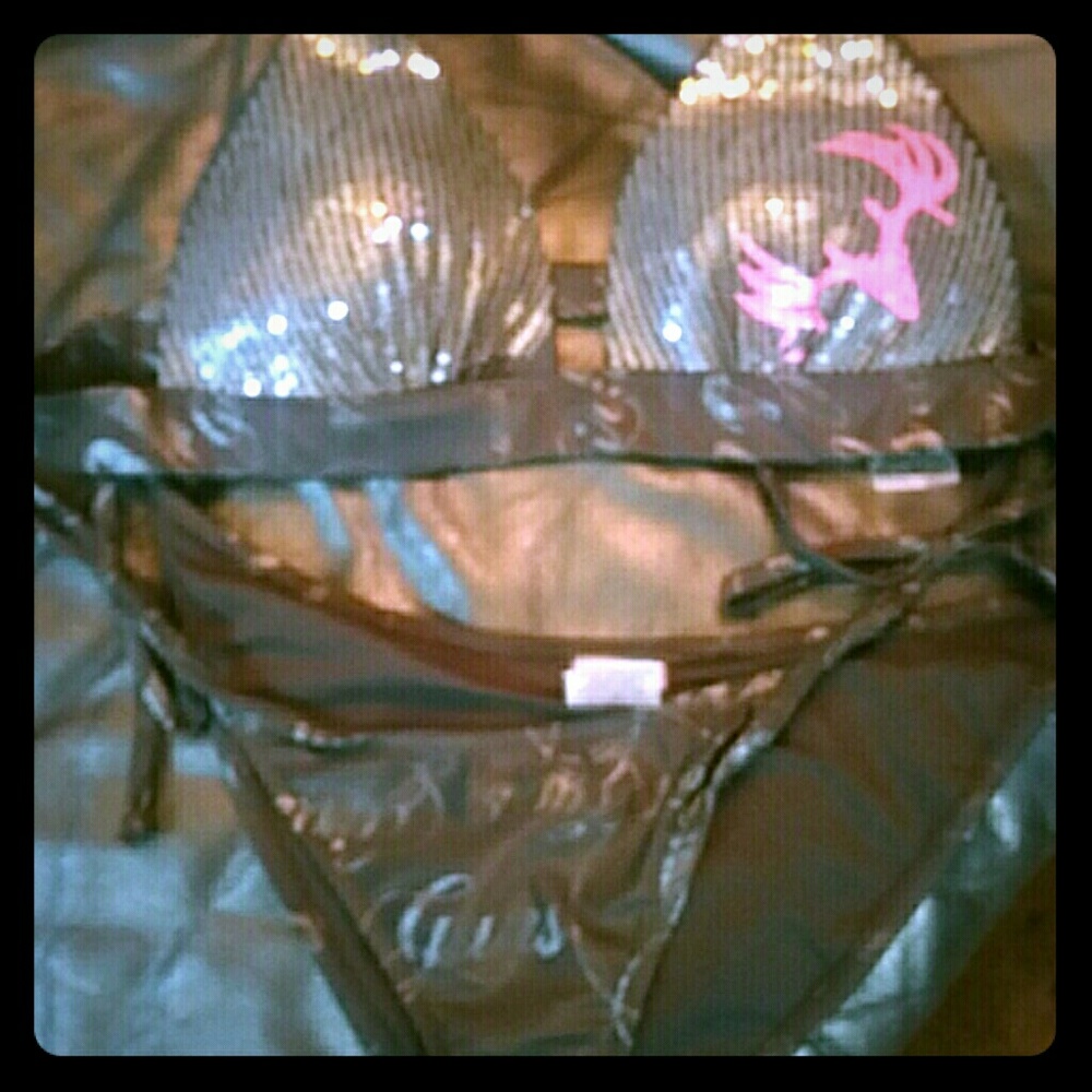 BNWT!!! GWG Girls With Guns Black Sequins Bikini