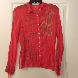 Unique Johnny Was button down shirt