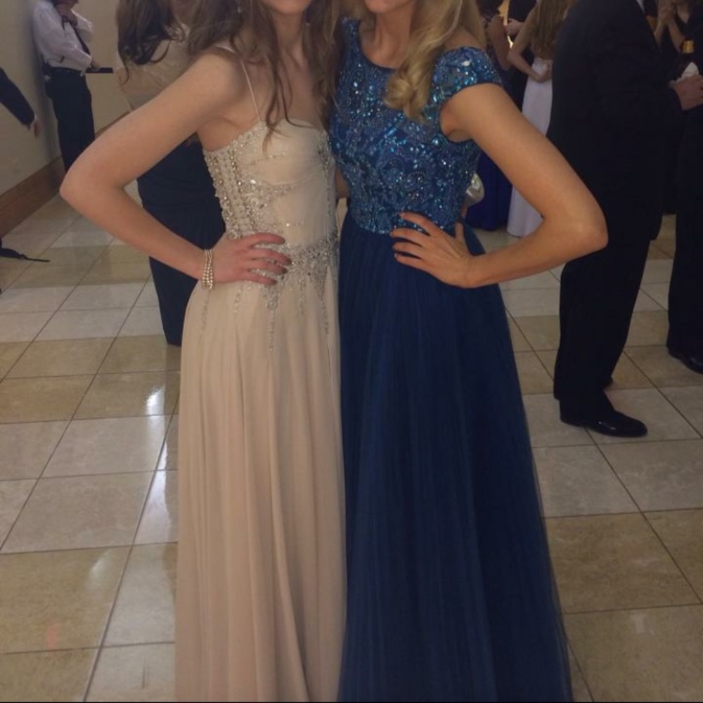 Blue beaded Sherri Hill ball gown