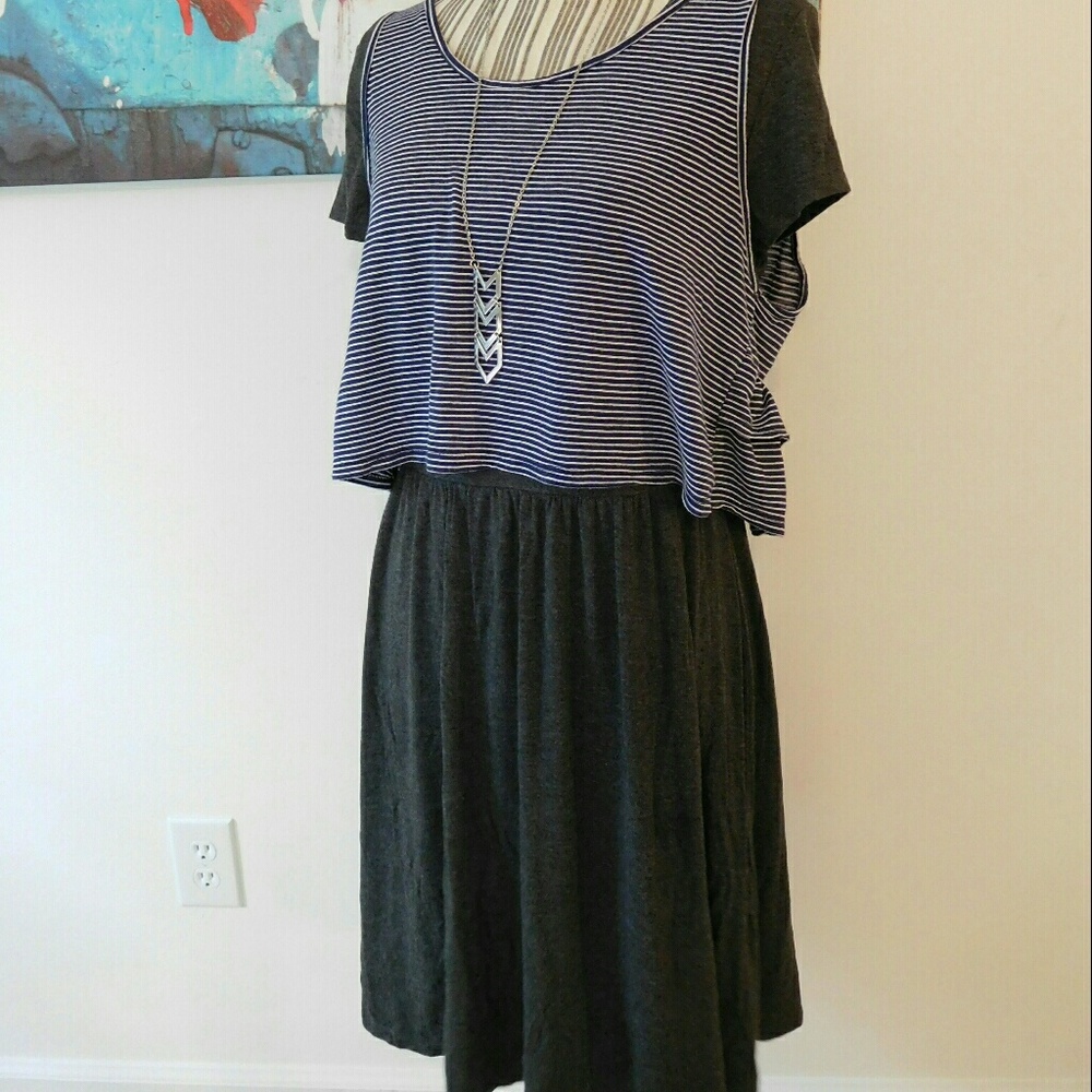 Grey a line dress