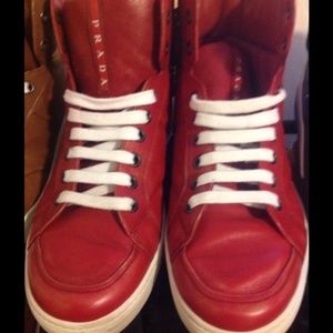 Prada red high tops