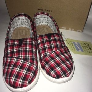 Classic plaid Toms 3 youth New in Box