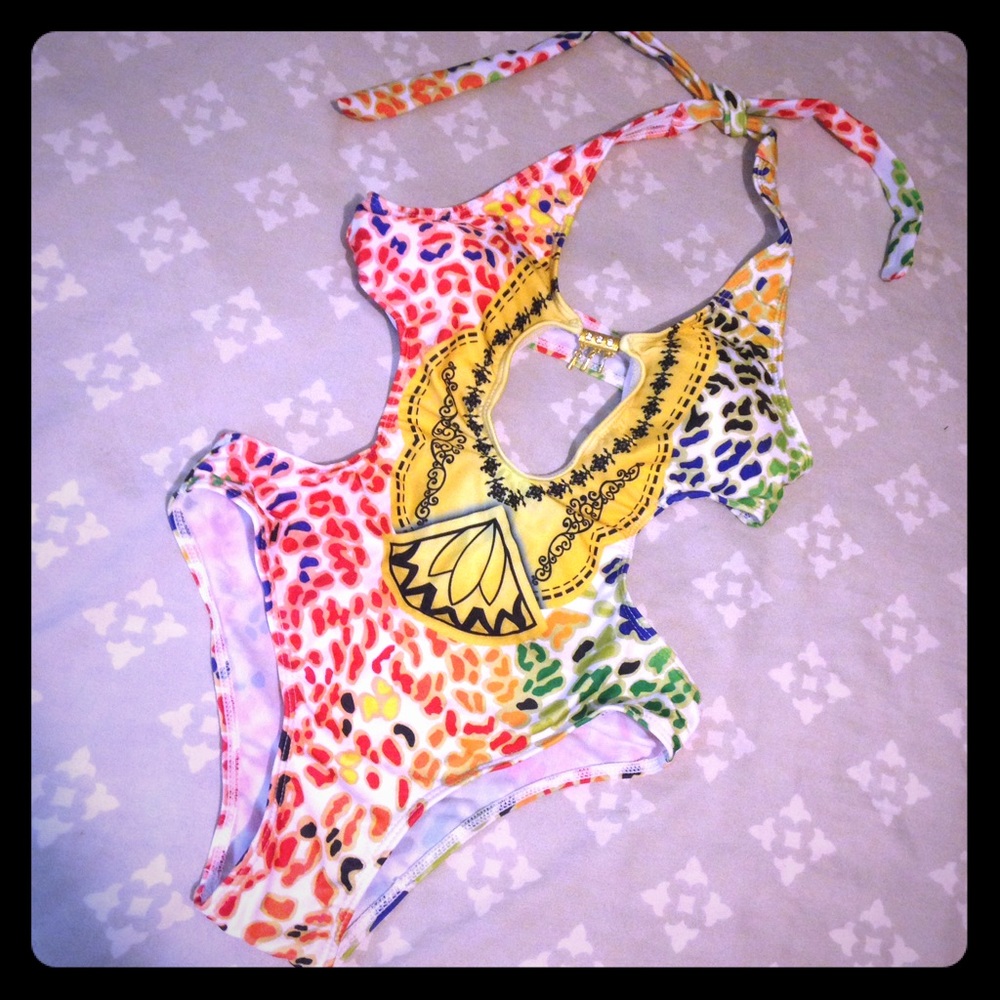 Super cute rainbow one piece bathing suit