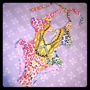 Super cute rainbow one piece bathing suit