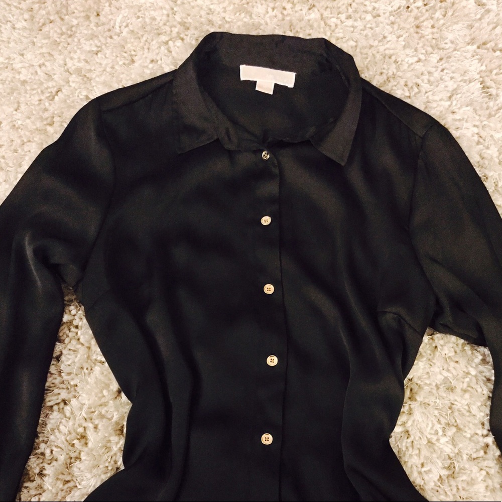 MICHAEL KORS BLACK BLOUSE NWOT