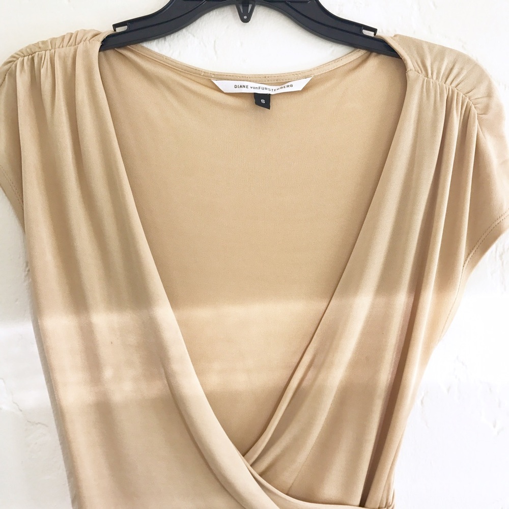 ✨HP!✨ DVF Gold Silk Wrap Top