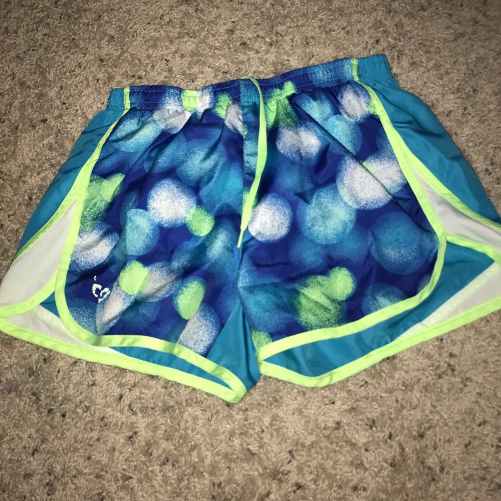 Blue track shorts