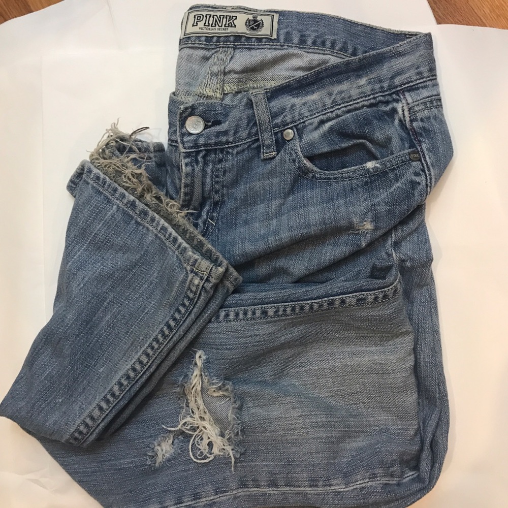 PINK DISTRESSED JEANS