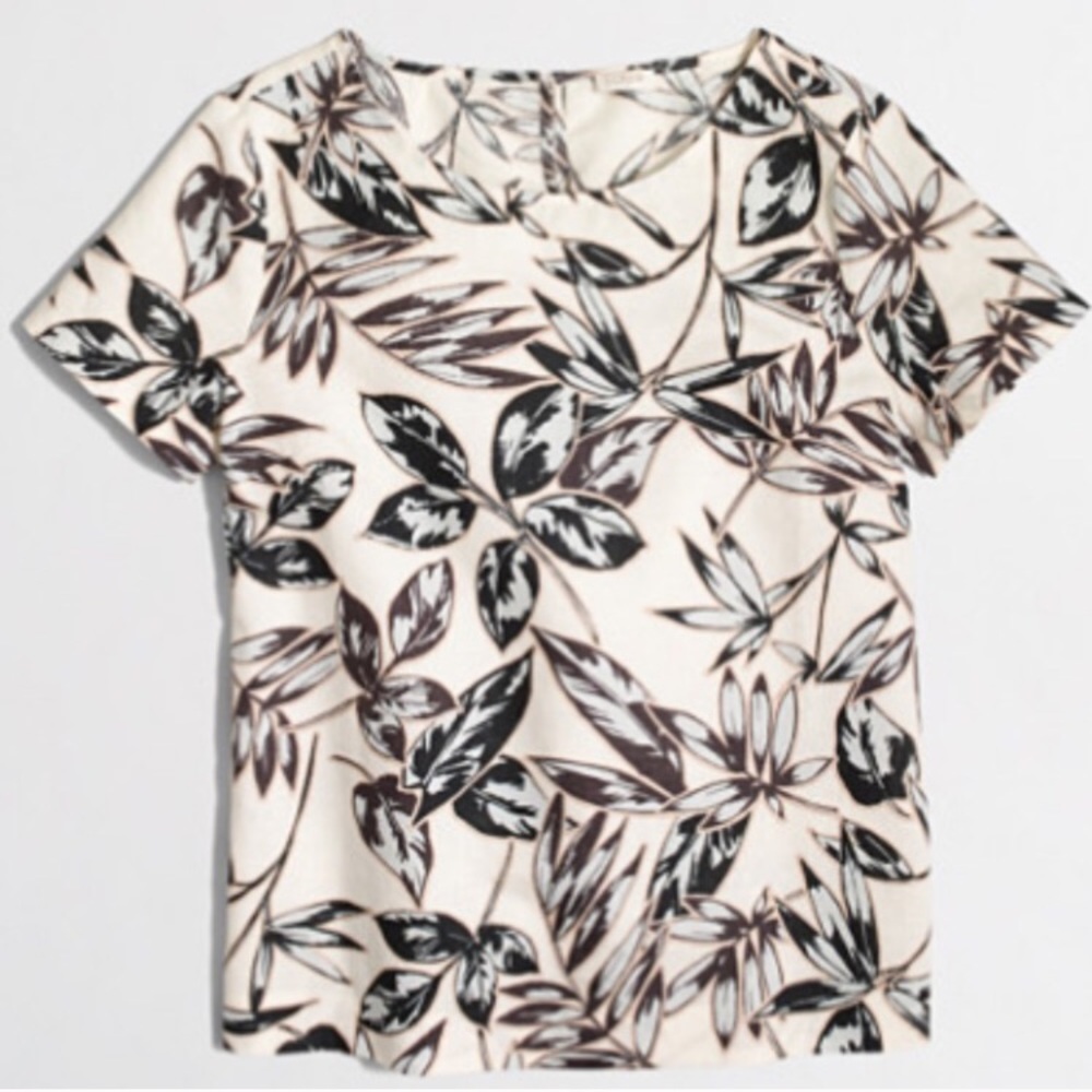 J. Crew linen, floral shirt