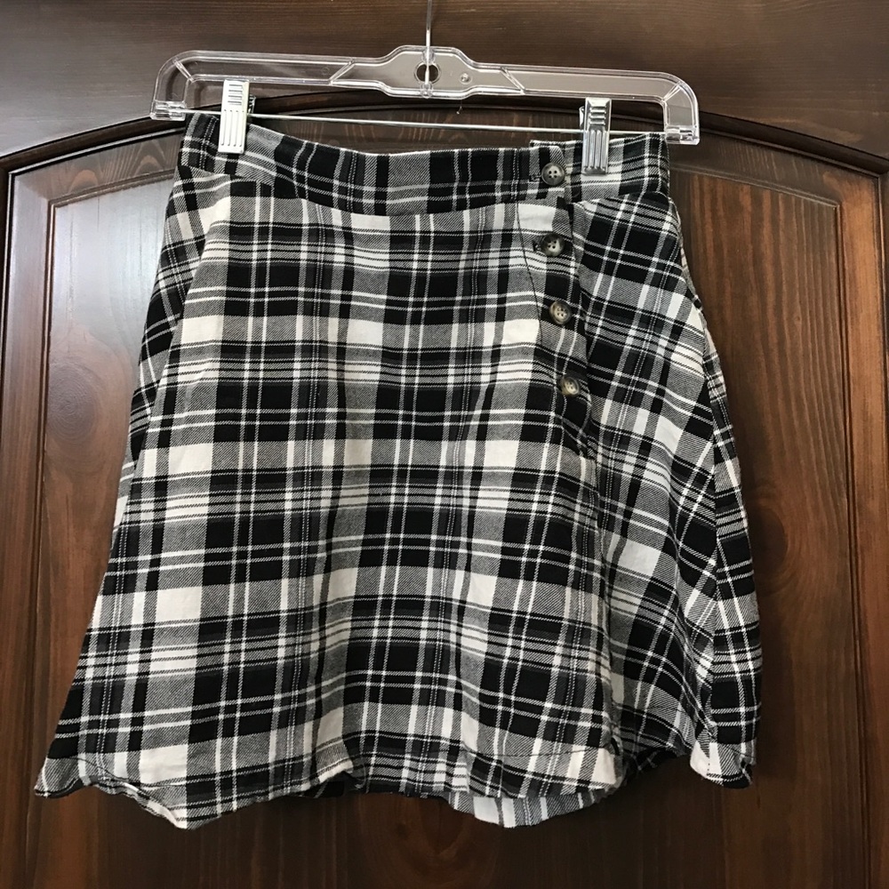 LA hearts plaid mini skirt