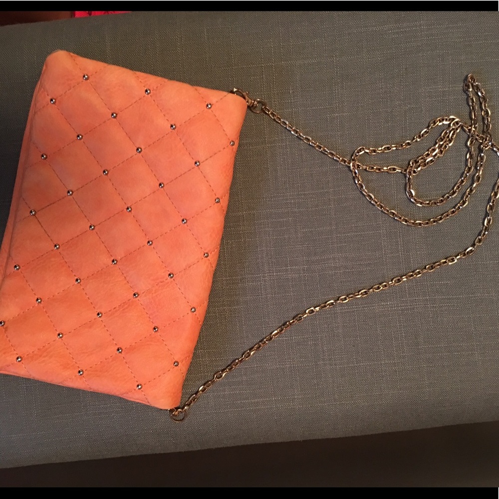 Eccentric peach studded cross body