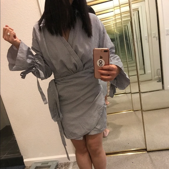 Tea n Cup Dresses & Skirts - Striped wrap dress