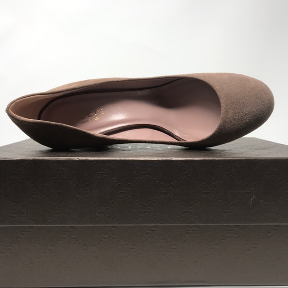 Gucci Suede Wedge Pump, classic Old Mauve Color - Picture 3 of 8
