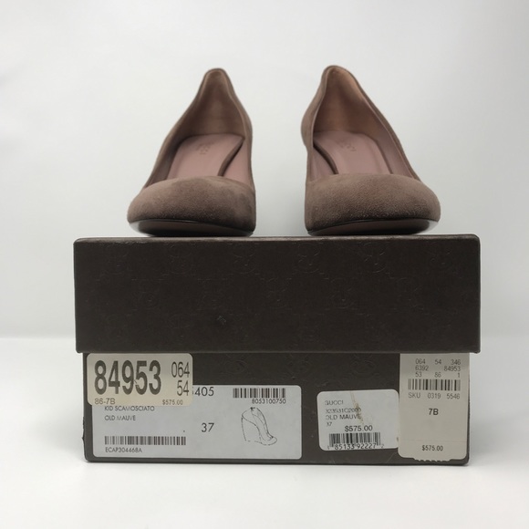 Gucci Suede Wedge Pump, classic Old Mauve Color - Picture 4 of 8