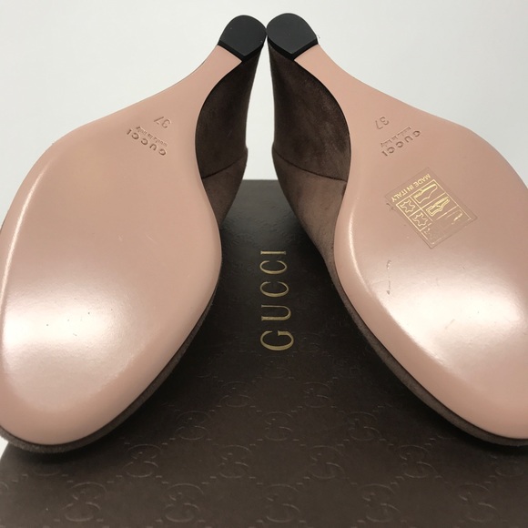 Gucci Suede Wedge Pump, classic Old Mauve Color - Picture 5 of 8