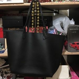 NWT Bebe black leather tote