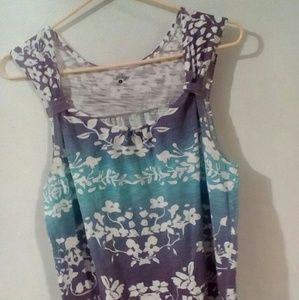 INDIGO Purple & Blue Print Tank Top