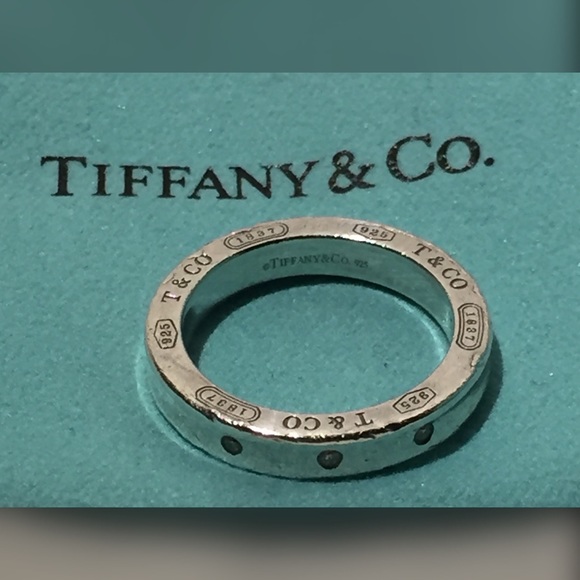 Tiffany & Co. Jewelry - Tiffany 1837 3 Diamond Stacking 925 Ring Size 5.5
