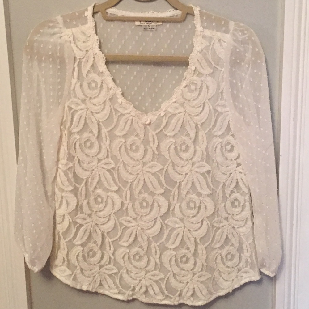 Eyelet and lace inspired top
