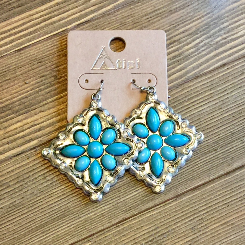 💠JUST IN !!💠 TURQUOISE WESTERN DIAMOND EARRINGS