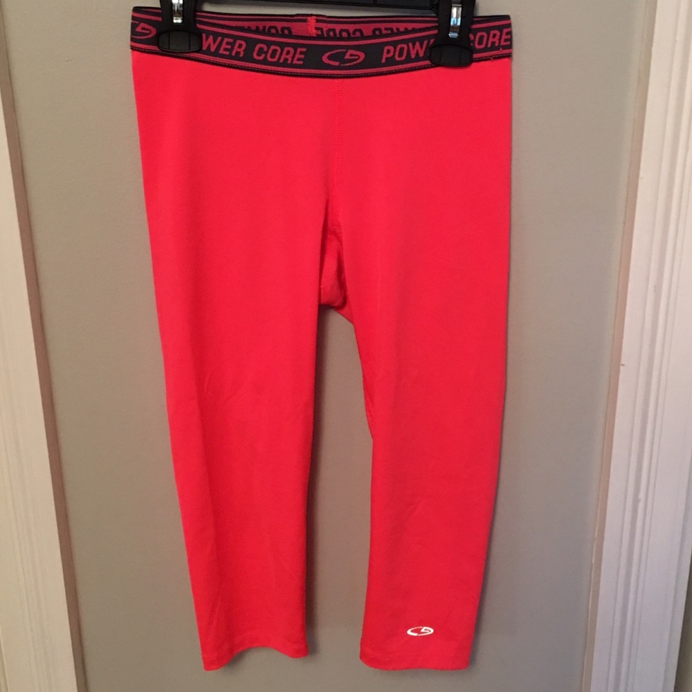 Electric orange leggings