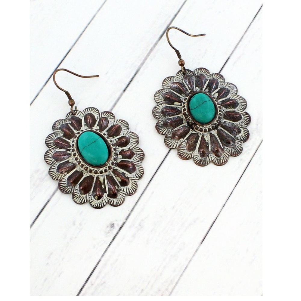 💠Just In!💠 COPPER-TONE/WHITE PATINA W/TURQUOISE