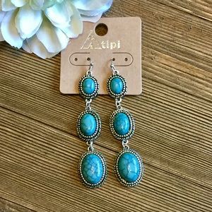💠JUST IN !!💠 SILVER-TONE/TURQUOISE DROP EARRINGS
