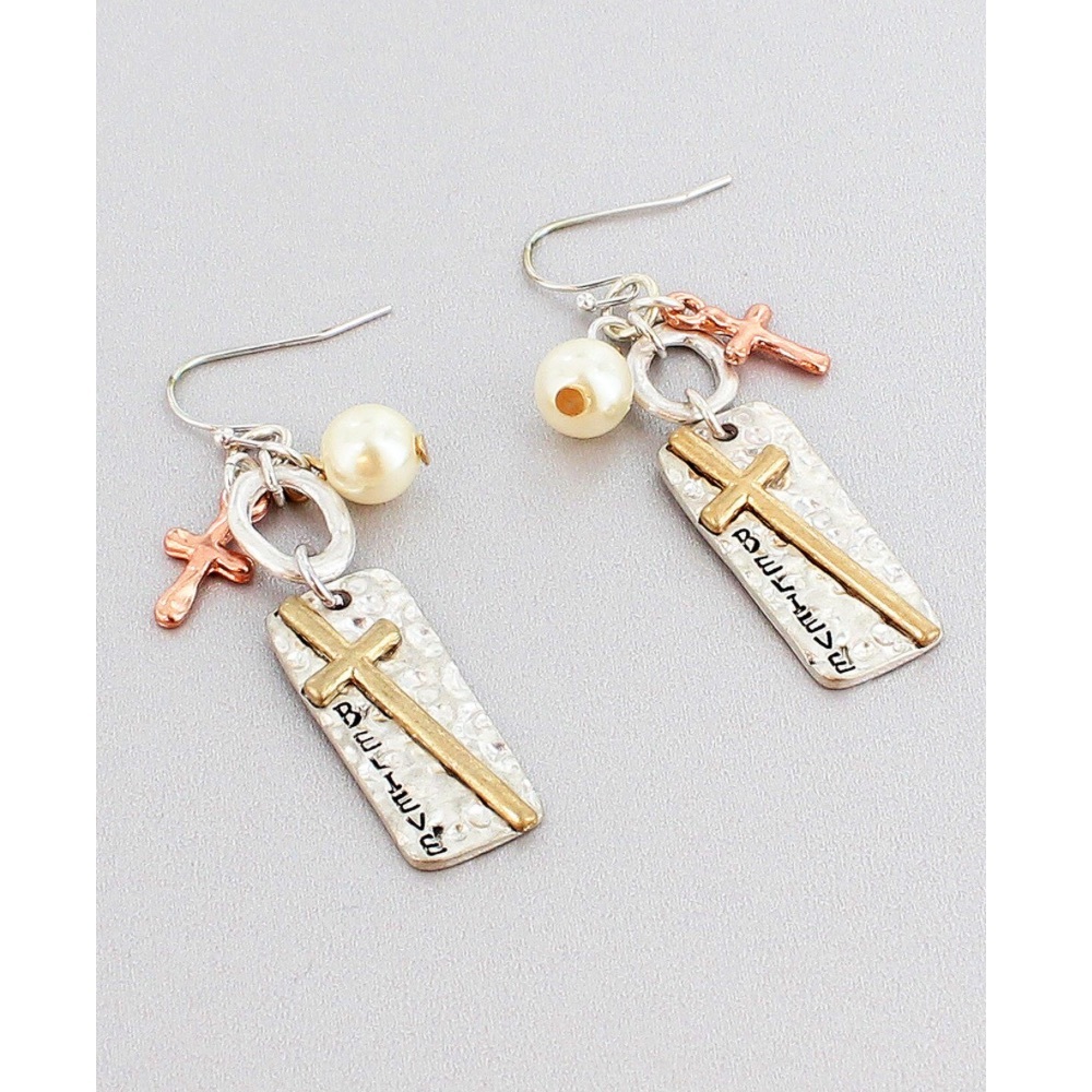 💠Just In!💠 DANGLING 'BELIEVE' CROSS EARRINGS