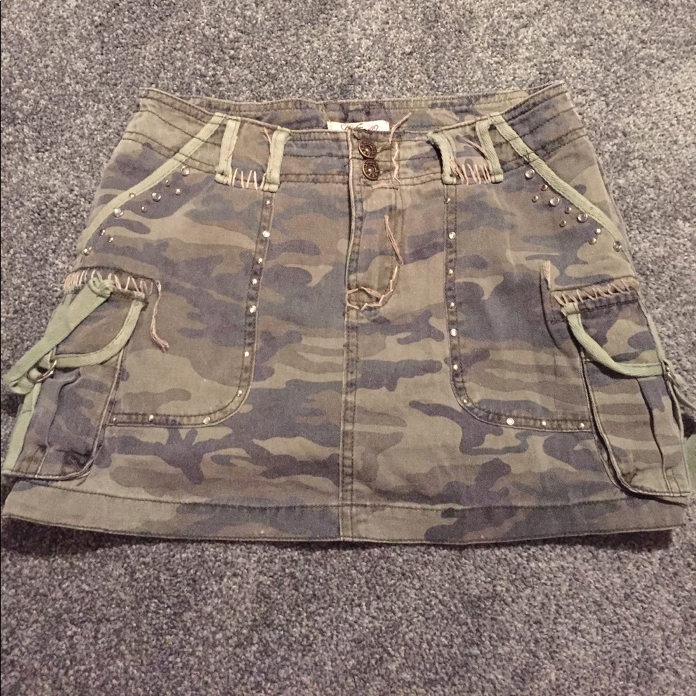 Green camo army skirt