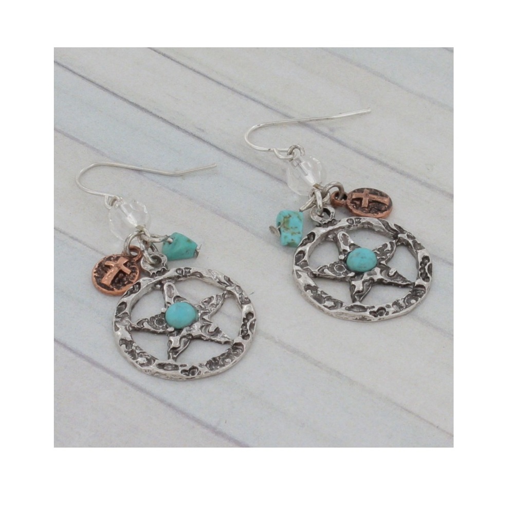 💠JUST IN !!💠 TWO-TONE WESTERN STAR EARRINGS