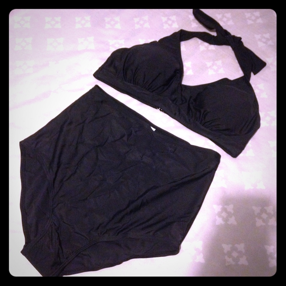 Black high waisted bikini