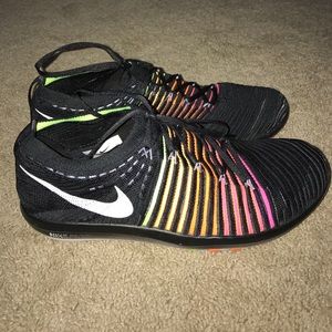 Nike Free RN- black and rainbow