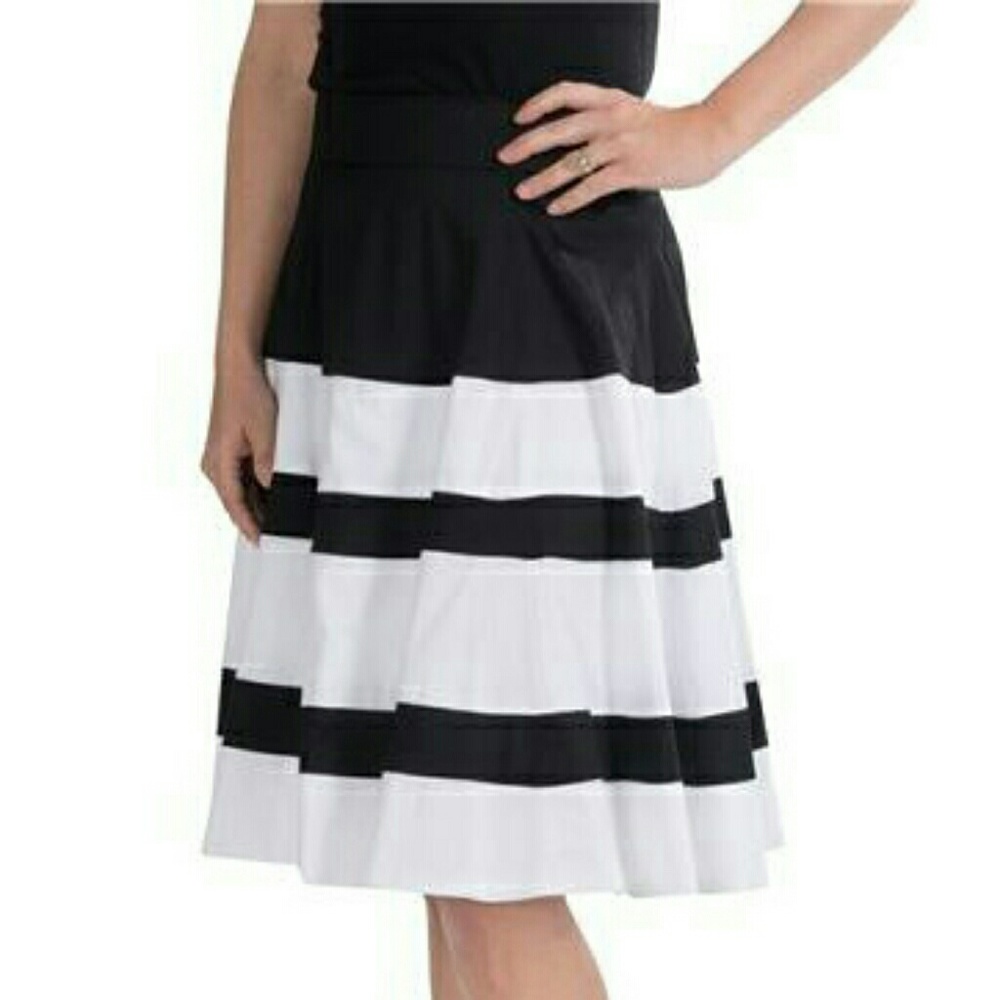 Neiman Marcus Horizontal Stripe Skirt