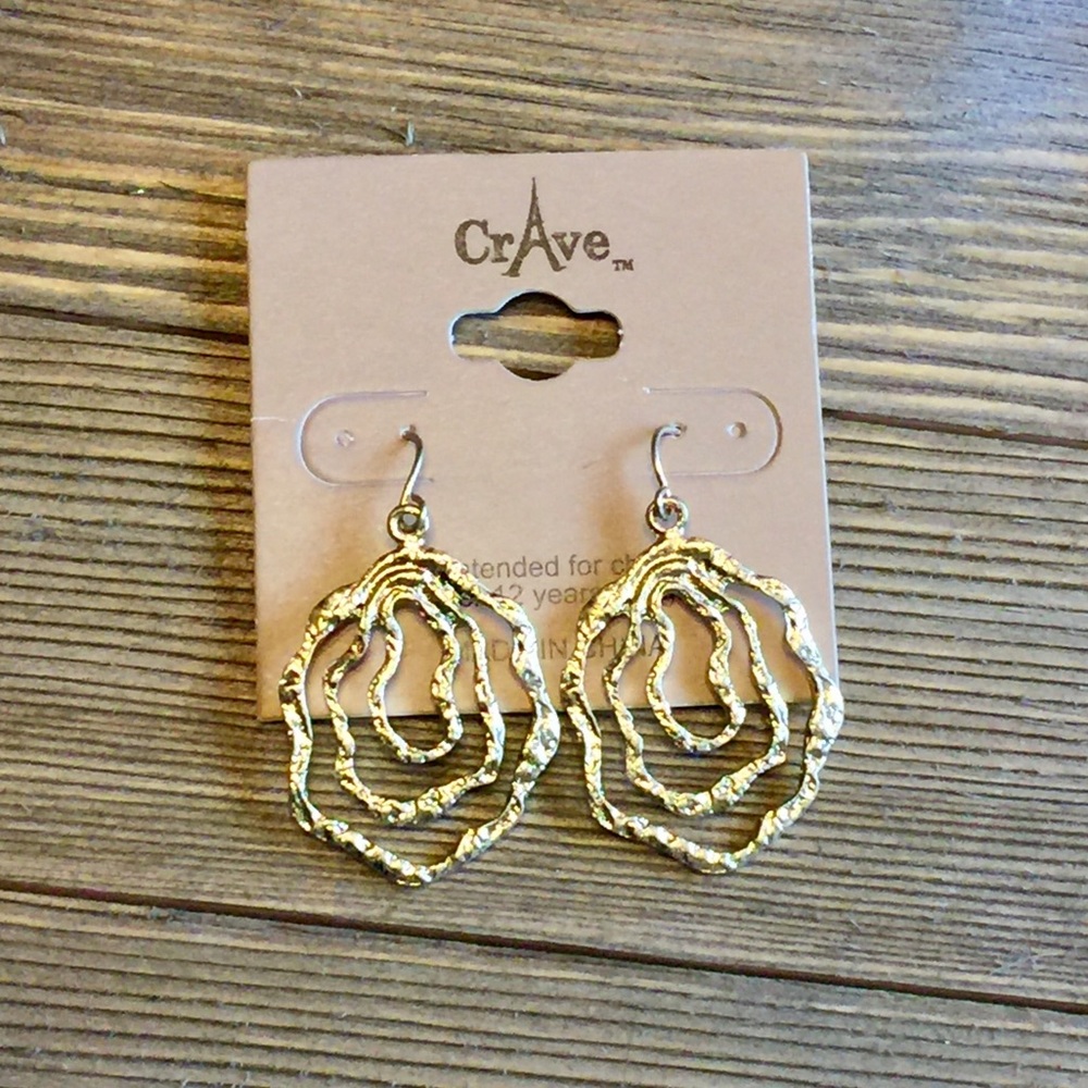 💠JUST IN !!💠 GOLD-TONE WAVY OVAL EARRINGS