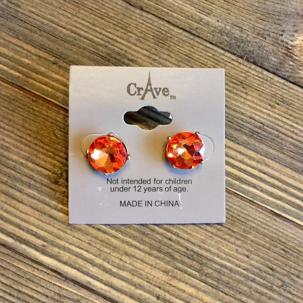 💠JUST IN !!💠 TANGERINE CRYSTAL GOLDTONE EARRINGS