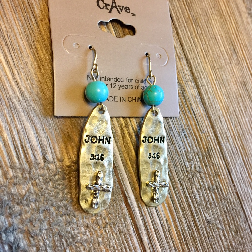 💠JUST IN !!💠 CROSS 'JOHN 3:16' EARRINGS