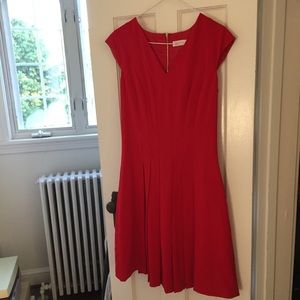 Red Calvin Klein Fit and Flare Dress